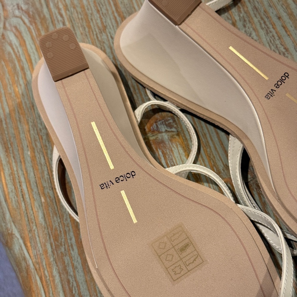 Dolce Vita Neutral Beige Strappy Wedge Sandals